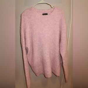 ASOS design over size knitted fluffy crew neck in Lavender men small